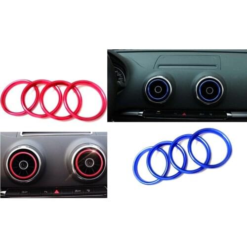 8Pcs Air Conditioner Vent Outlet Rings Sticker Decoration Cover for Audi A3