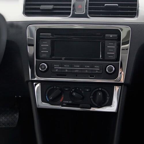 Car Multi-Function Navigation Panel Decorative Frame Air Conditioning Knob Trim Sequin Sticker For Skoda Rapid Spaceback 2013-20