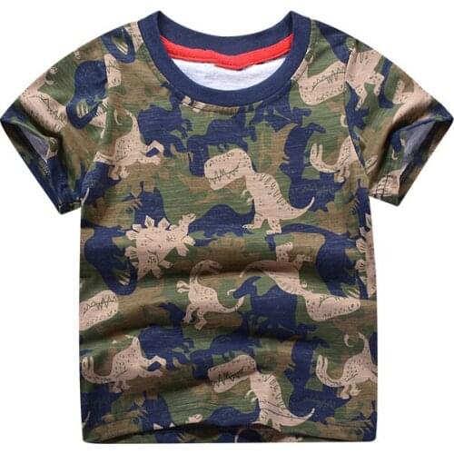 Bambino 2021 White Summer Tee for Boys 2-7 Years Dinosaur T Shirt of Children Top Clothes of School Kids 100% Cotton Clothing