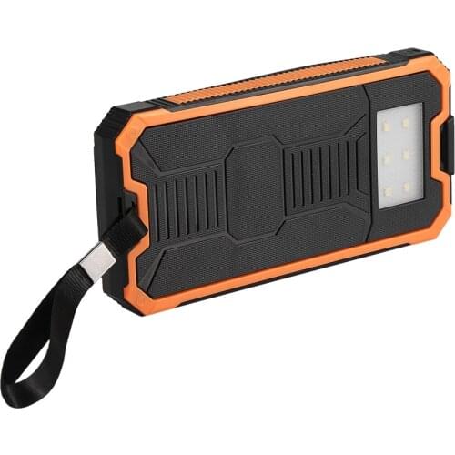 Travel Portable Solar Power Bank Case DIY Kit 20000mAh Fast Charging Dual USB Mobile Power Bank Cases Built-In Solar Panel