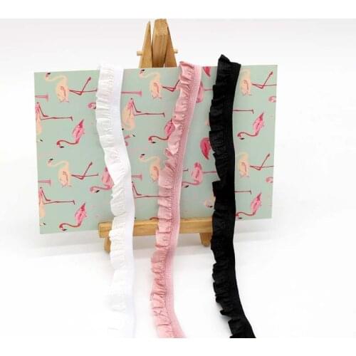Colorful 15mm Unilateral Cloth Fungus Fold Belt Elastic Lace with Pet Clothes Wrist Elastic Band Baby Hair Band