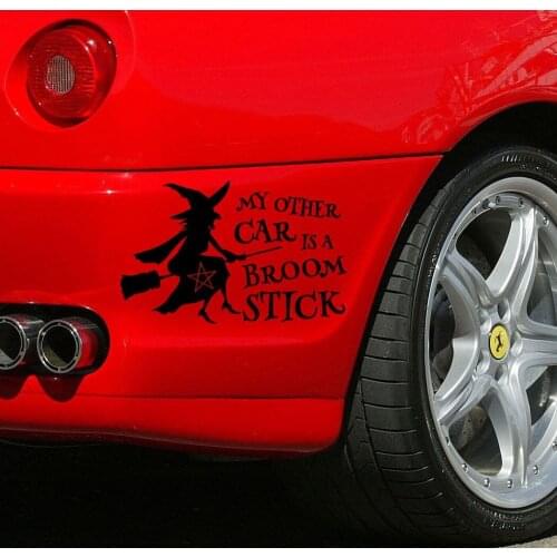 For My Other Car is a Broomstick Gloss Vinyl Decal | Silly Stickers for Witches Styling