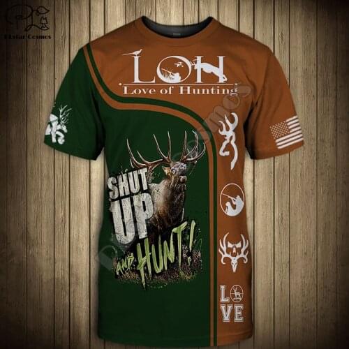 Men women New Fashion Deer Hunting t shirt hunter Summer 3d tshirts fishing fish reaper print tees casual short sleeve tops