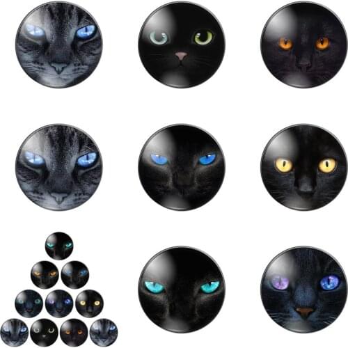 Hot Sale Cat Eyes and Black Cat Handmade Photo Glass Drop Style Cabochons Jewelry AccessoriesHandmade DIY Accessories