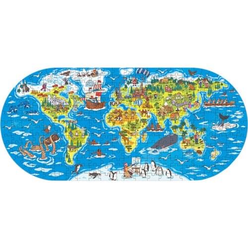 World Map Jigsaw Puzzles For Kids 300PCS Paper Jigsaw Puzzles For Children DIY Puzzle Educational Intellectual Game Toys
