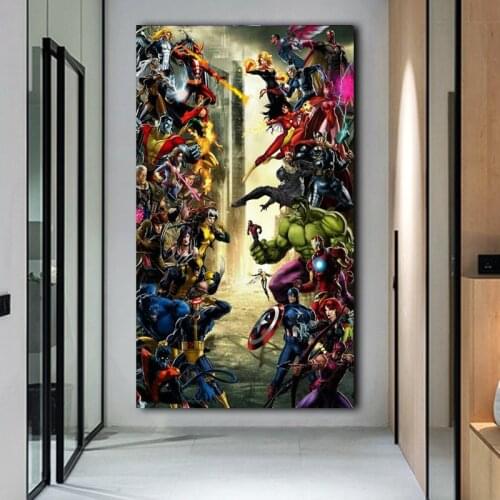 Marvel Art Avengers Spiderman Canvas Painting Superhero Posters and Prints Wall Art Picture for Living Kids Home Room Decoration