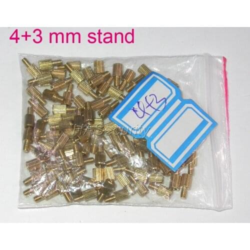 100pcs 4+3mm brass stand / brace / puncheon for security camera PCB module installation assembly