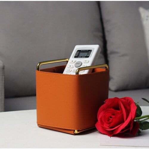 JOYLOVE Metal Storage Tray PU Leather Rectangle Jewelry Display Plate Cosmetic Organizer Tea Coffee Tray Desktop Decor