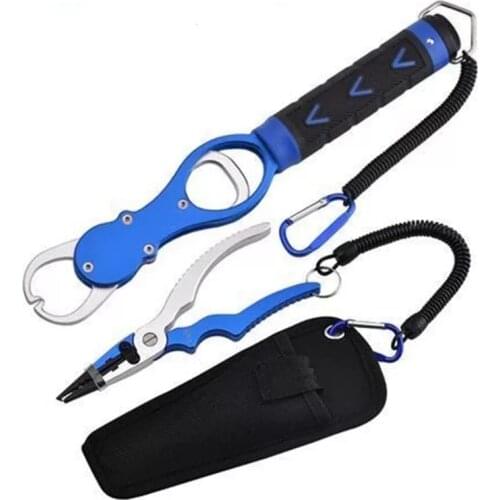 Aluminium Alloy Fishing Pliers Set With Fishing Lip Grip Weight Scale & Sheath Portable Tackles For Fishing Accessories