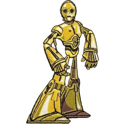 Robot Embroidered Patches Made by Twill with Heat Cut Broder and Iron On Backing Accept Custom & MOQ50pcs Free Shipping By Post