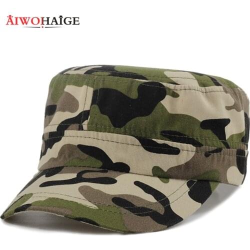 2021 New camouflage military cap high quality flat hats man woman vintage camo army trucker solid dad hat mens caps bone cotton