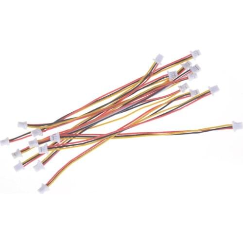 Wholesale 10pcs/lot Colorful Mini Micro SH 1.0mm 3-Pin JST Double Connector Plug Wires Cables 100MM