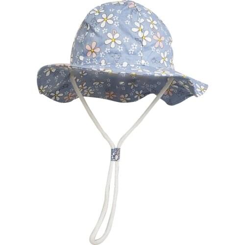 New 2020 Spring Summer Children Sun Hat Cotton Bucket Hats Girls Lovely Sun Basin Hats Floarl Beach Caps Kids Fisherman Hat