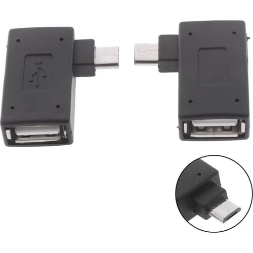 Micro Usb Male To Usb 2.0 Female Otg Power Splitter Adapter Angle Connector