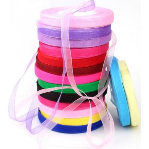 Organza Silk Ribbon 12mm 25 Yards Chiffon Roll Sewing Fabric Supplies Accessories Craft Gift Wrapping Wedding Decoration