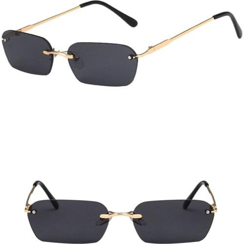 Traveling Style Mountaineering Sunglasses For men Women UV400 Shades Rectangle Rimless Eyeglasses Soild Colors Eyewear