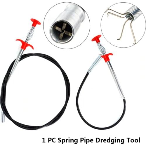 Metal Wire Drain Sewer Dredge Kitchen Sink Cleaning Hook Sewer Dredging Device Spring Pipe Hair Dredging Tool Metal Wire 60cm