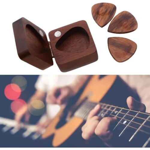 Guitar Pick Storage Box Wooden Guitar Pick Holder Case Electric Guitar Guitar Accessories Organizer Guitarist Musician G