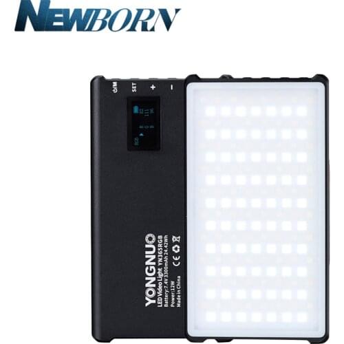 YONGNUO YN365 RGB LED Video Pocket Light 12W On Camera Colorful Photography Lighting For Canon Sony Nikon DSLR YN365RGB