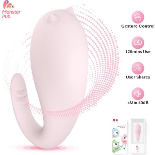 Monster Pub 1X Bluetooth Vibrators for Women, Rechargeable Clitoral & G-Spot Vibrator ,Adult Sex Toys for Couples（Pink