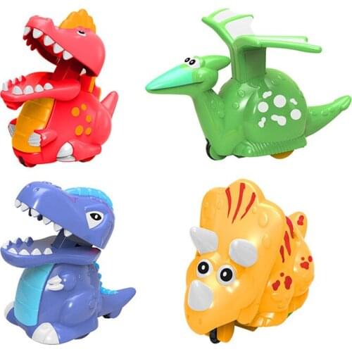 1pc Cartoon Animal Dinosaur Pull Back Car Press Glide Clockwork Dinosaur Toy Car Fun Baby Early Education Toys For Children