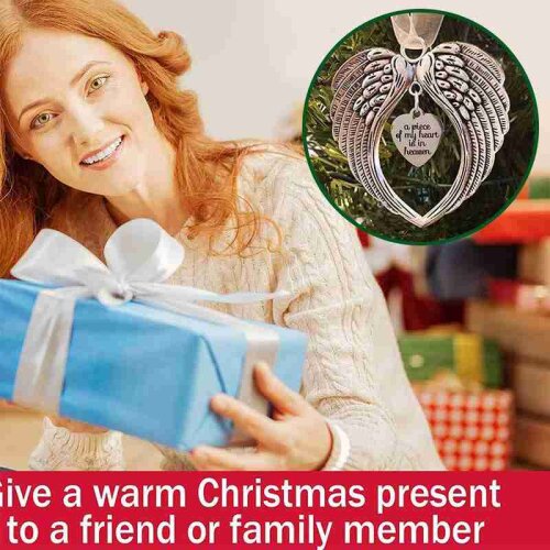 1pcs Christmas Angel Heart Pendant Wing Ornament Pendant Christmas Tree Christmas Gift for Friends Diy Decoration Accessories