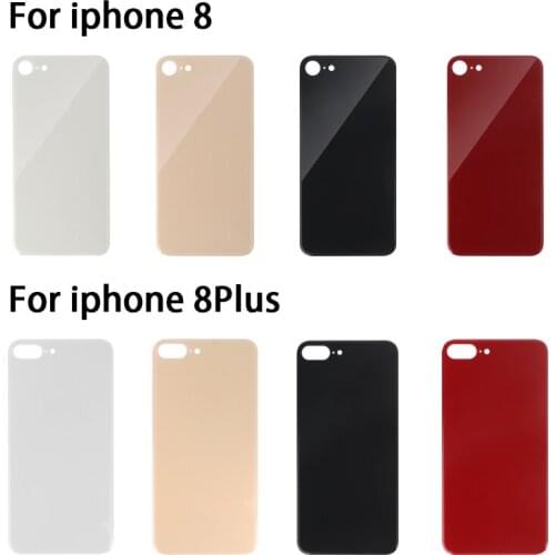 1PCS Phone Back Battery Cover Glass For iPhone 8 8 Plus Repair Rear Housing Cracked Glass Replacement Big Hole