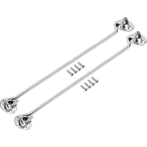 10 inches 12 inches 14 inches 16 inches Cabin Hook Eye Latch Gate Door Swivel Window Hook Stainless Steel -Pack of 2