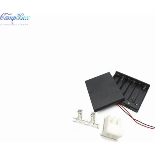 10Pcs 6xAA Battery Case Holder Socket Wire Junction Boxes With Wires, Switch&Cover, XH 2.54 Header and Crimps