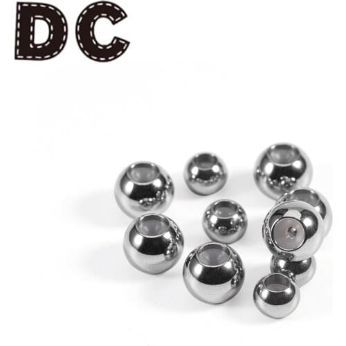 10pcs/lot Stainless Steel Silicone bead anti-slip ring For DIY Leather Rope Bracelet Slip Ring Jewelry Making 6/8/9mm