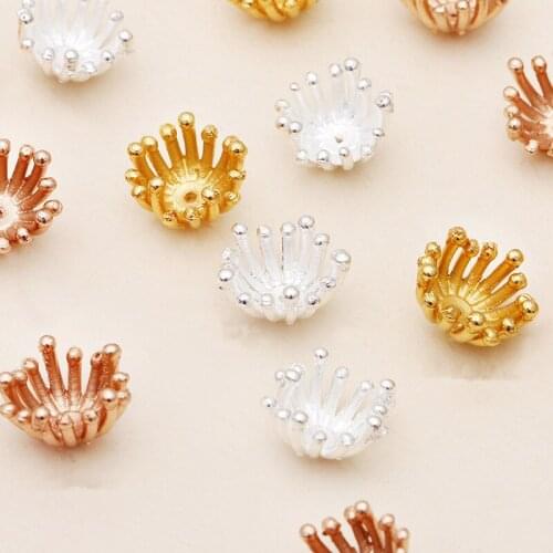 100PCS 11mm Fashion Metal Alloy Flowers Bead Caps Gold/KC Gold/Silver color Flower Tray Base Setting For Jewelry Making