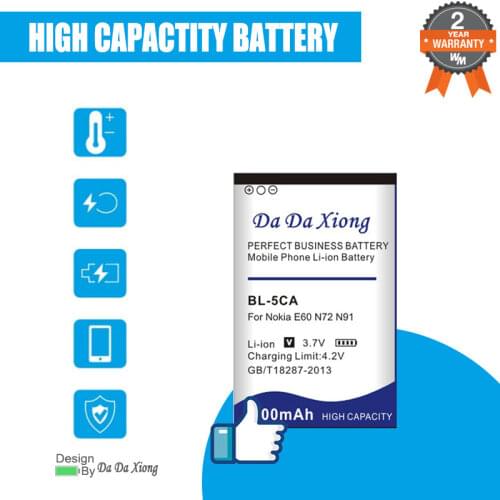 High Quality 2800mAh BL 5CA BL-5CA BL5CA Battery for Nokia E50 E60 N70 N71 N72 N91 C2-01 C1-00 2020 2023 3660 6630 6680 6822