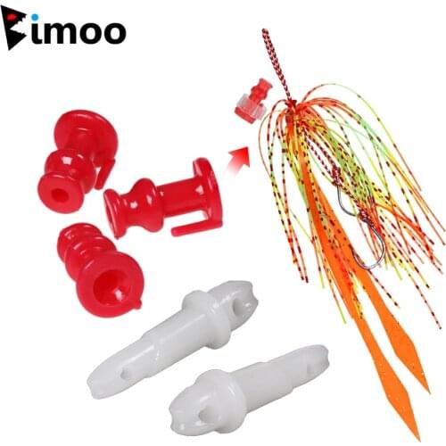 Bimoo 40/100PCS Snapper Skirts Jig Assist Hooks Slide Parts Red White Seawater Fishing Bait Lure Accessories Rubber Tie Parts