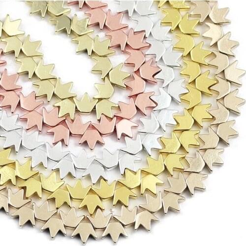 8x6mm Rose Gold Silvers Crown Hematite Natural Stone Spacers Loose Beads For Jewelry Making Diy Bracelet necklace Accessories