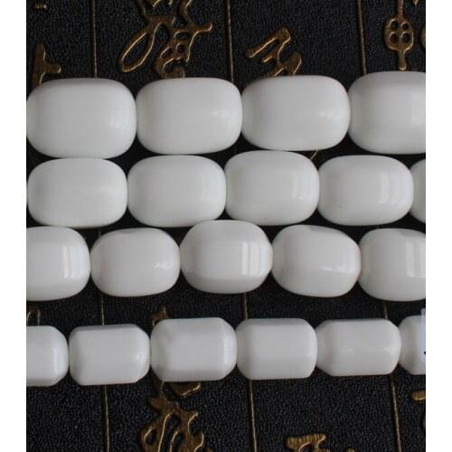 White porcelain agates hexahedron drum shape beads beads 15inch ,Wholesale For DIY Jewellery Free Shipping