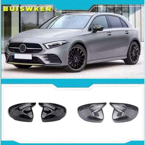 Car Horns Rearview Mirror Cover For Mercedes Benz A Class CLA W177 C118 2018-2020 Left Hand Drive Mirror Cover Decoration