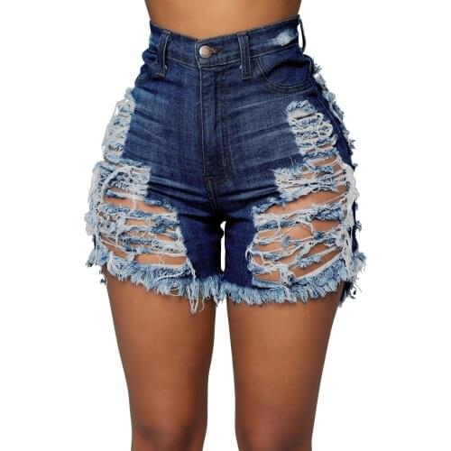 Womens Jeans Solid Buttons Hole High Waist Denim Shorts Sexy Nightclub Wear Casual Outfits For Women