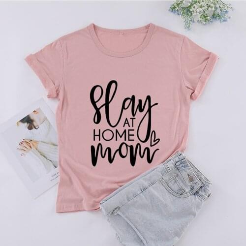 ZBBRDD Stay At Home Mom Women Tshirt Mothers Day Gifts Fashion Graphic Cotton Top Tees Short Sleeve Mamma Casual O Neck T Shirt