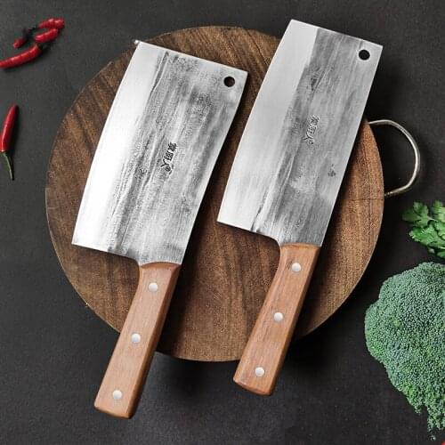 Chinese Traditional Forged Stainless Steel Old Kitchen Household Chop Bone Chef Special Cut Meat Vegetable Cleaver Knives Set