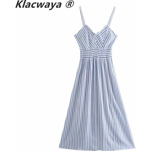 Голубые летние платья Klacwaya China At AliExpress