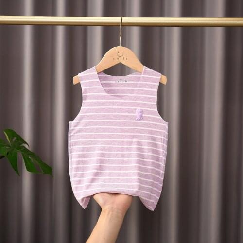 Unisex Casual Tank Tops Boys Girls Soft Cotton Sleeveless Thin Tops Kids Daily Pullovers Children Clothing 2 - 14 Years
