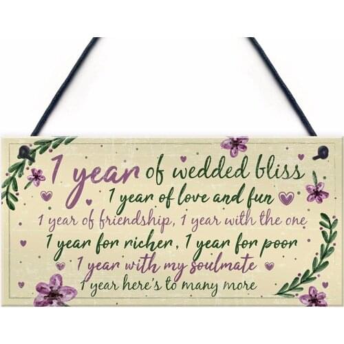 Meijiafei 1st Wedding Anniversary Card Gift For Husband Wife First Year For Her 10" X 5"