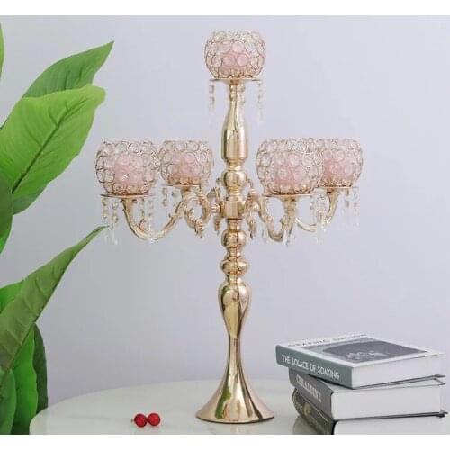 Metal Candle Holders Table Candlestick Silver Gold Arms Stand Home Decoration Pillar For Wedding Candelabra
