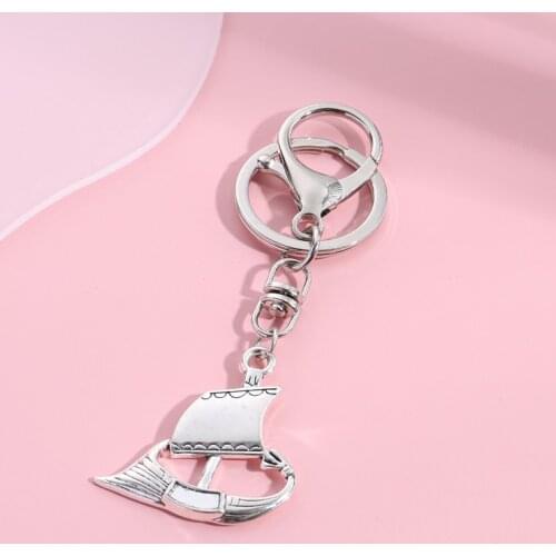 Cute Keychain Boat Sailing Key Ring Navigation Key Chains Ocean Gifts For Women Men Handbag Accessorie Car Hanging Punk Jewerly
