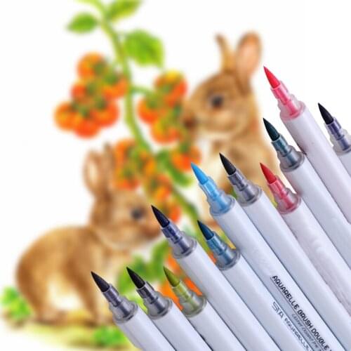 28 Colors Markers Pens Set Soft Paint Pens For Sketch Drawing Animation Markers Copy Touchcool Watercolor Brush Pen Double Head