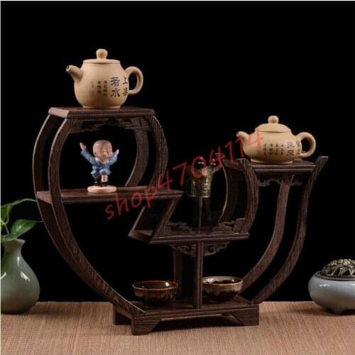 Natural Black Chicken Fin Wood, Fish-shaped Bogu Frame, Exquisite Solid Wood Display Frame, Handicraft Display Frame