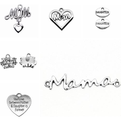 Wecharms bulk charms for jewelry making kit pendant diy jewelry accessories Mom Heart Charms