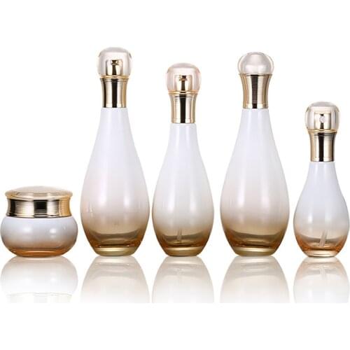 Atomizer Perfume Spray Bottle Press Pump Bottle Essential Bottle Cream Container Glass Champagne Empty Cosmetic Container Travel