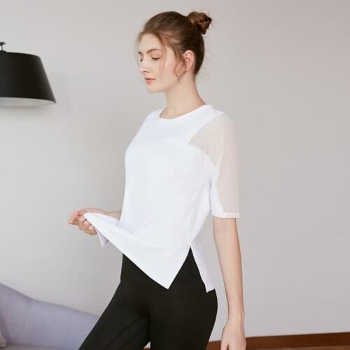 Sexy Mesh Quick Dry Sport Top Women Loose Fitness Shirts Short Sleeve Sports T-shirt Yoga Top Workout Running Femme Gym Top