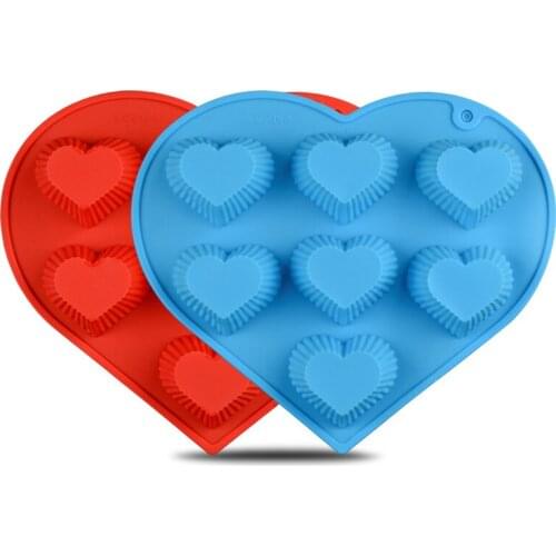 7 Holes Love Heart Chocolate Silicone Mould Baking Mold Fondant Heart Shaped Silicone Molds Fondant Cake Chocolate Mold K643